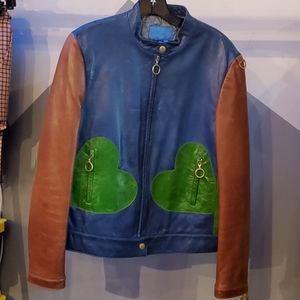 Escada leather jacket multicolor